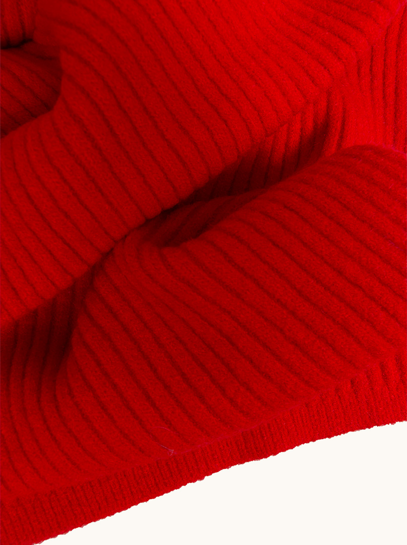 Striped red scarf 35 cm x 200 cm image 4