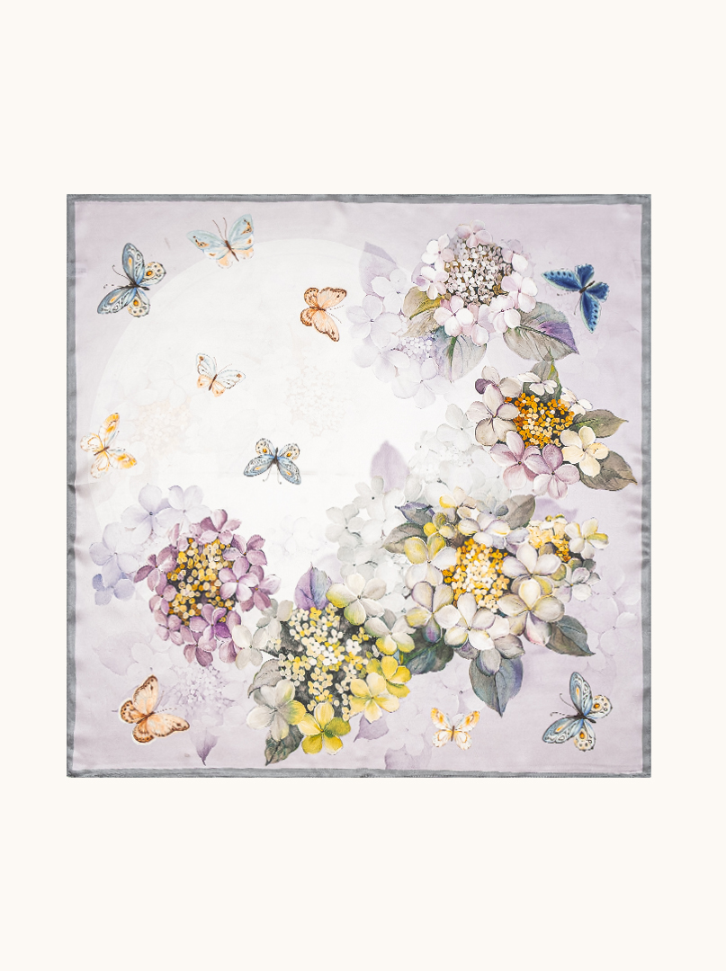 Medium romantic silk scarf 68cm x 68 cm image 2
