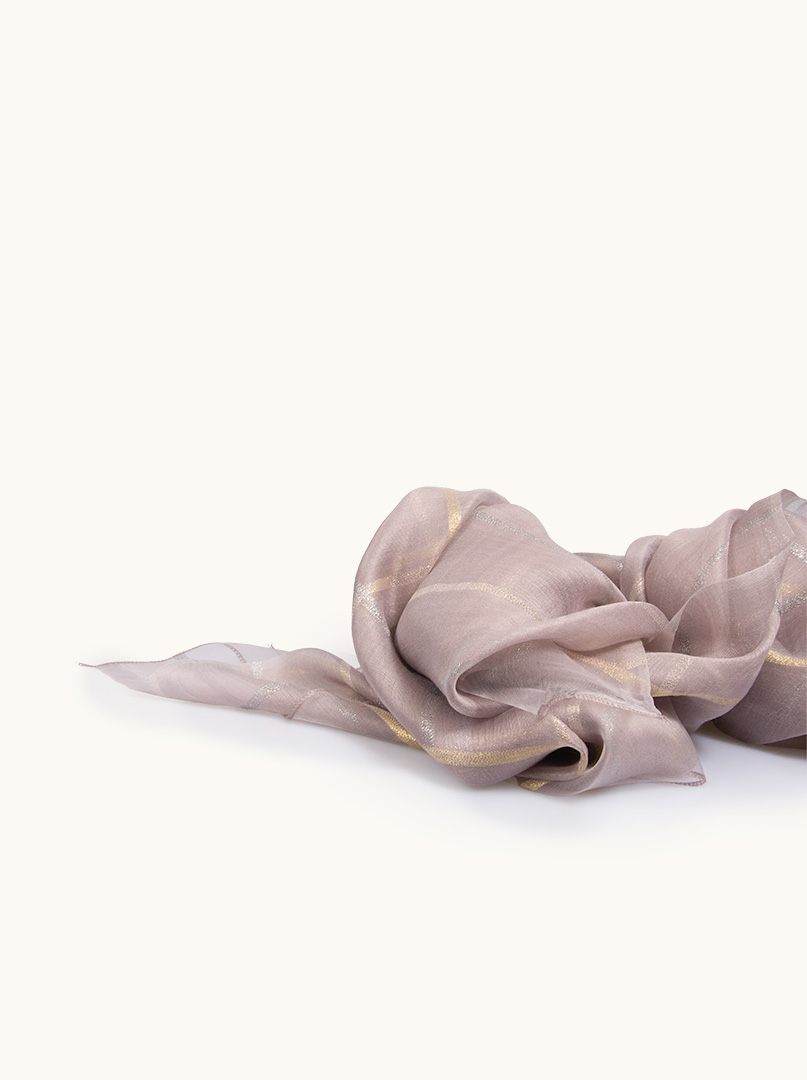 Evening scarf made of silk with shiny stripes image 3