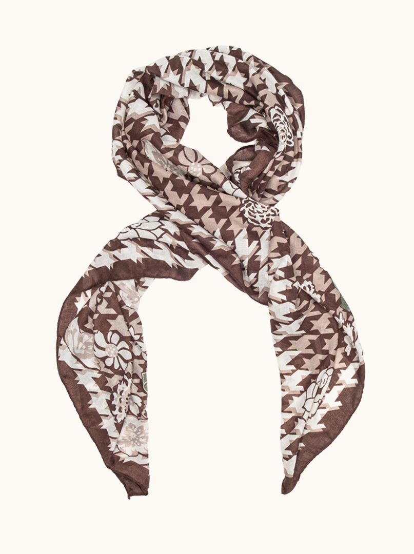  Lightweight 100% viscose shawl with rose and peplite pattern 70 cm x180 cm image 1