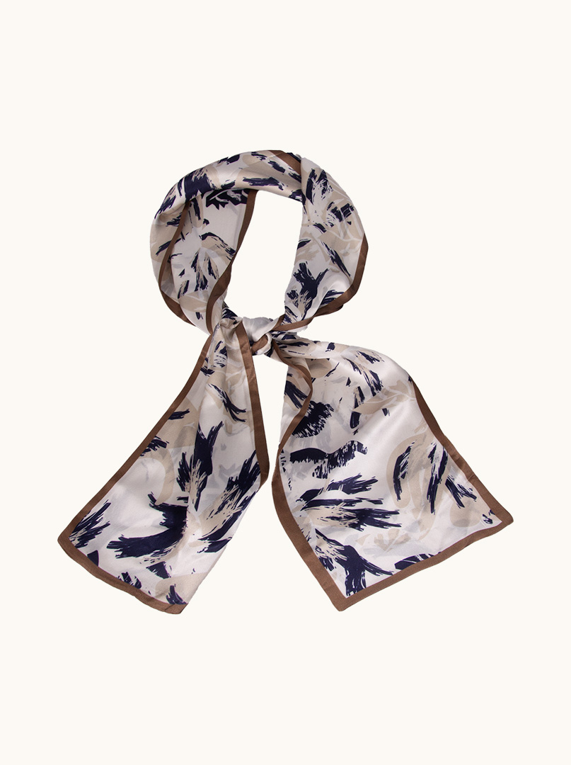 Double-sided scarf in floral pattern 16 cm x 145 cm PREMIUM image 2