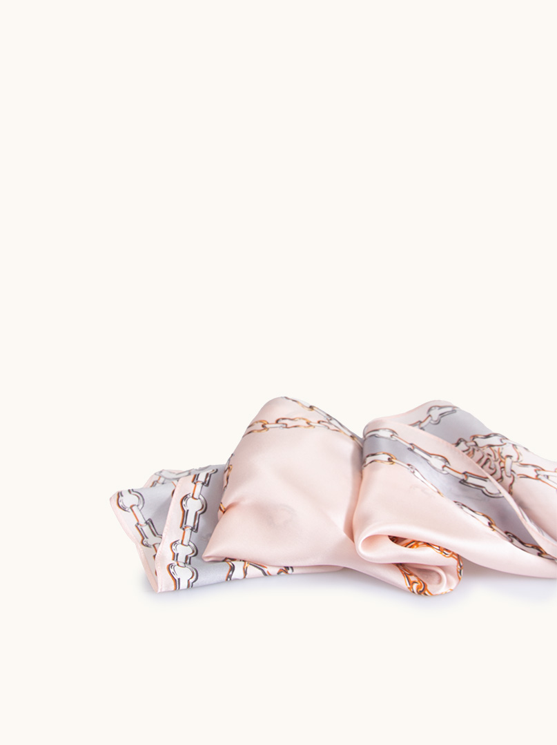 Pink silk scarf with chains 55cm x 175cm image 2