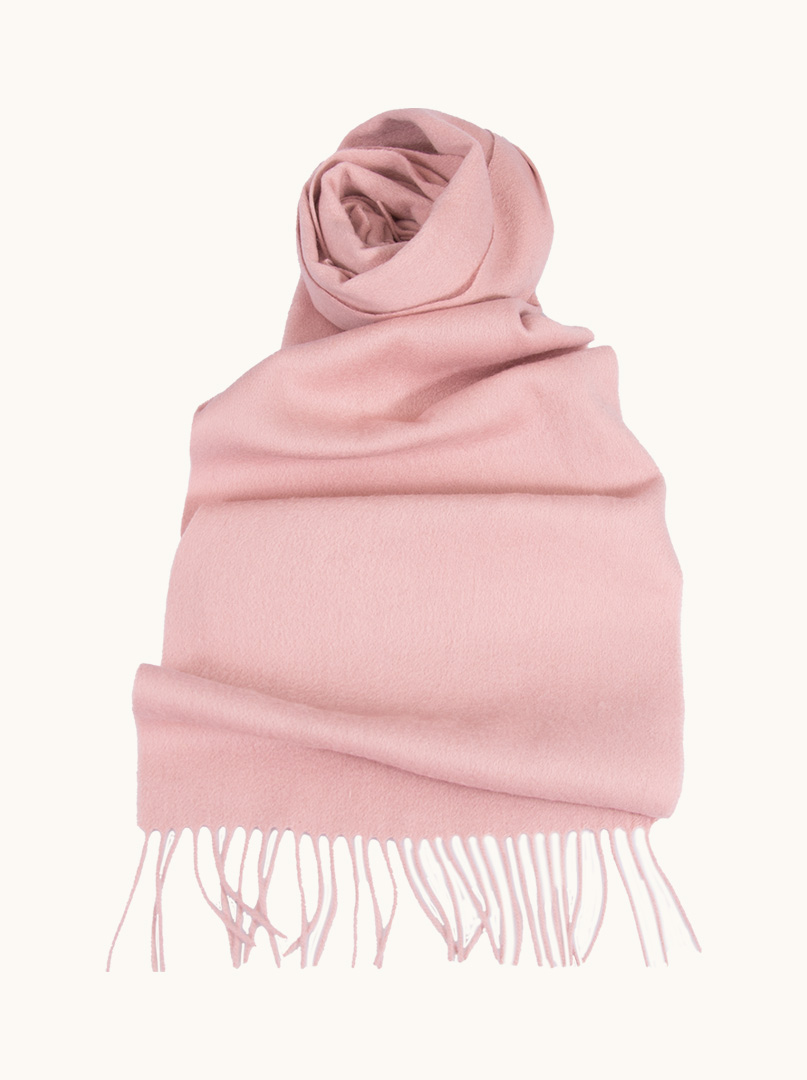 Pink scarf with tassels 70 cm x 180 cm 100% wool image 1