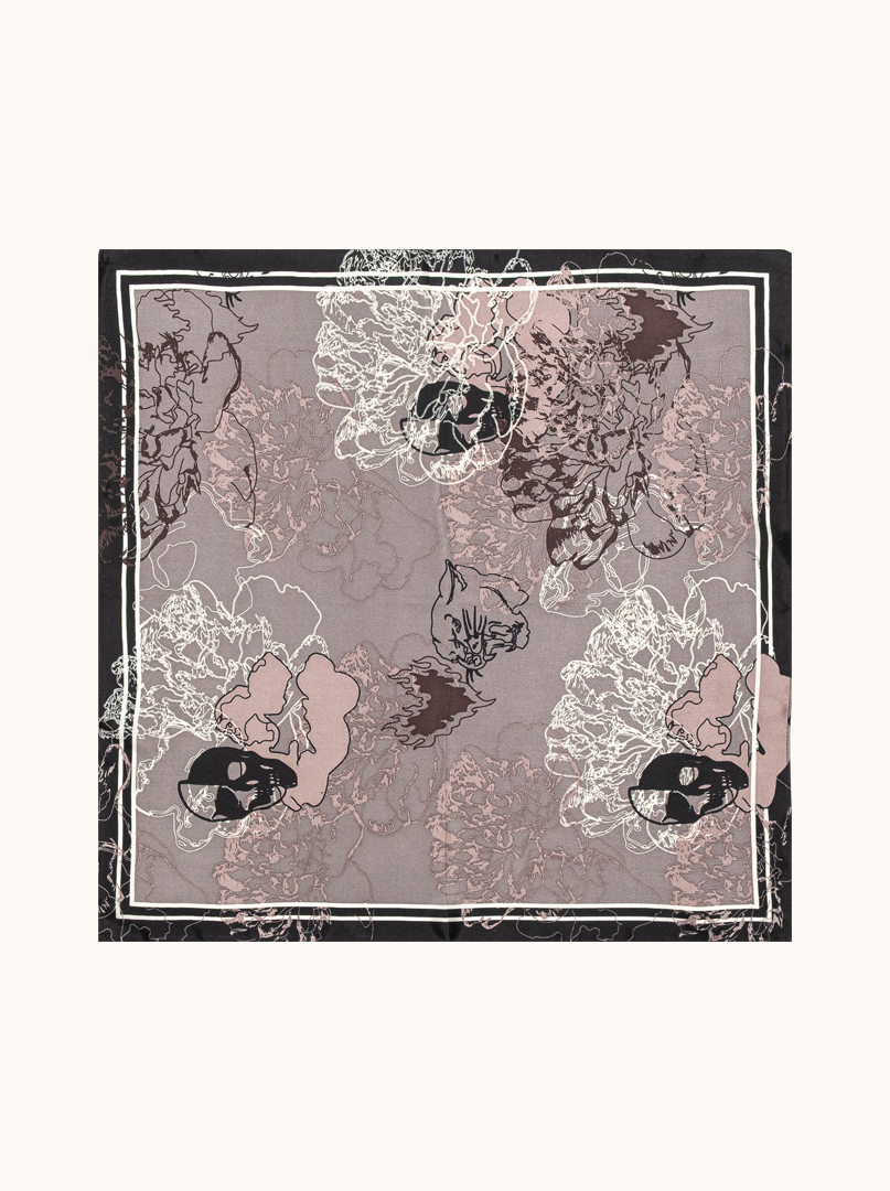 Small silk scarf with a dark twist 53cm x53cm image 2