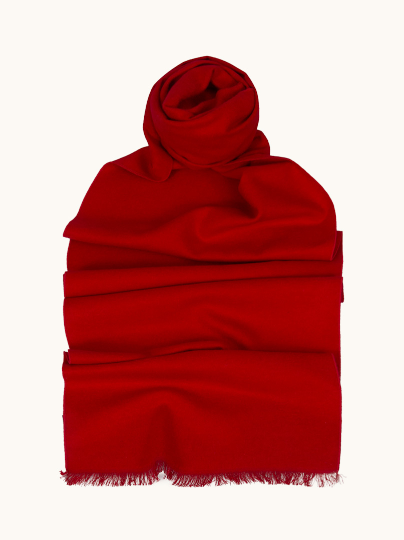 Red silk scarf 30 cm x 180 cm image 1