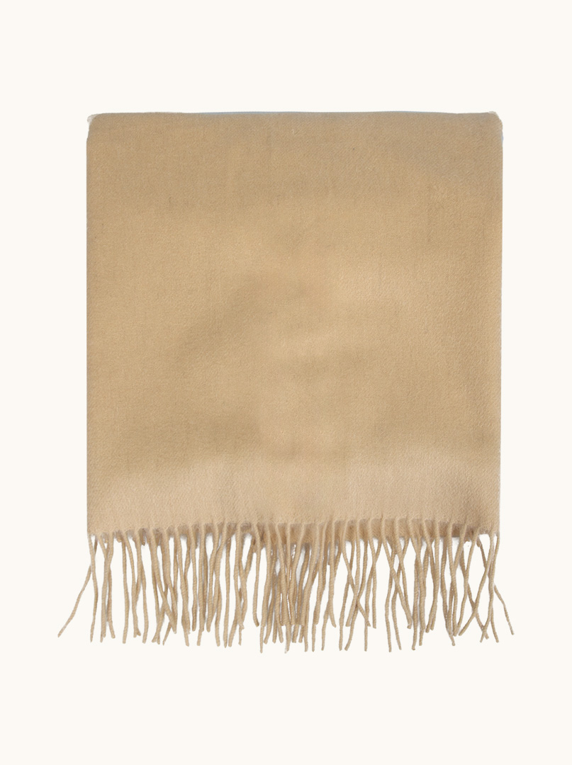 Scarf 100% wool warm beige 70 cm x 180 cm image 2