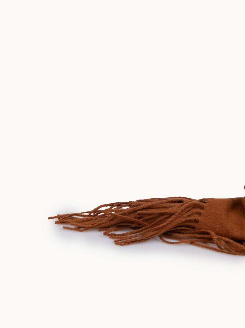 Brown scarf with tassels 70 cm x 180 cm image 1