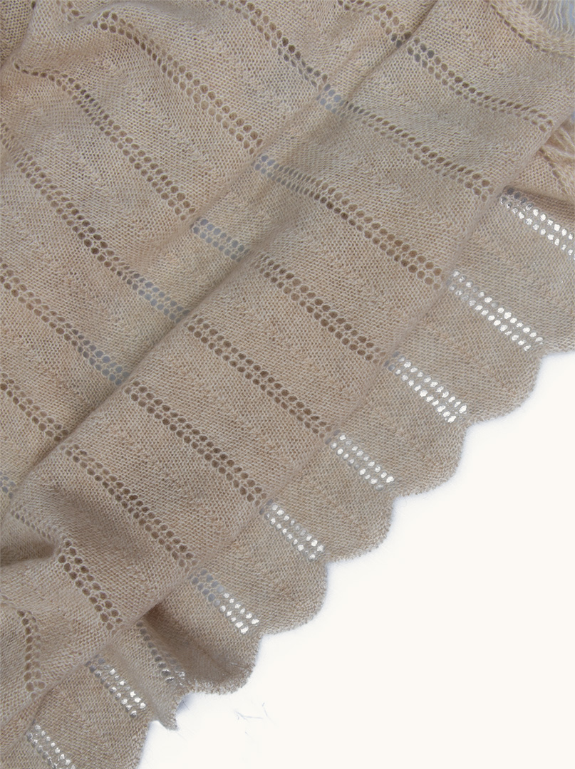 Exclusive cashmere brown with frill 50 cm x 220 cm PREMIUM  image 3