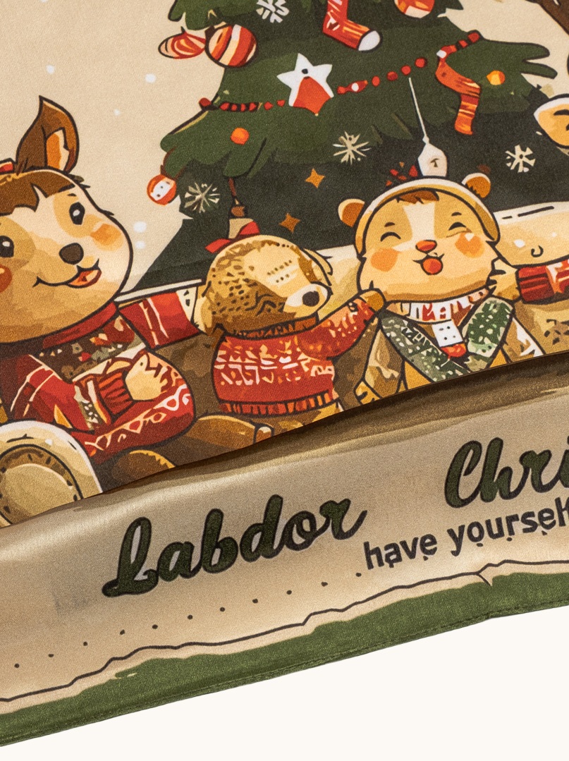 Small women's silk scarf with herringbone pattern, 53 cm x 53 cm image 4