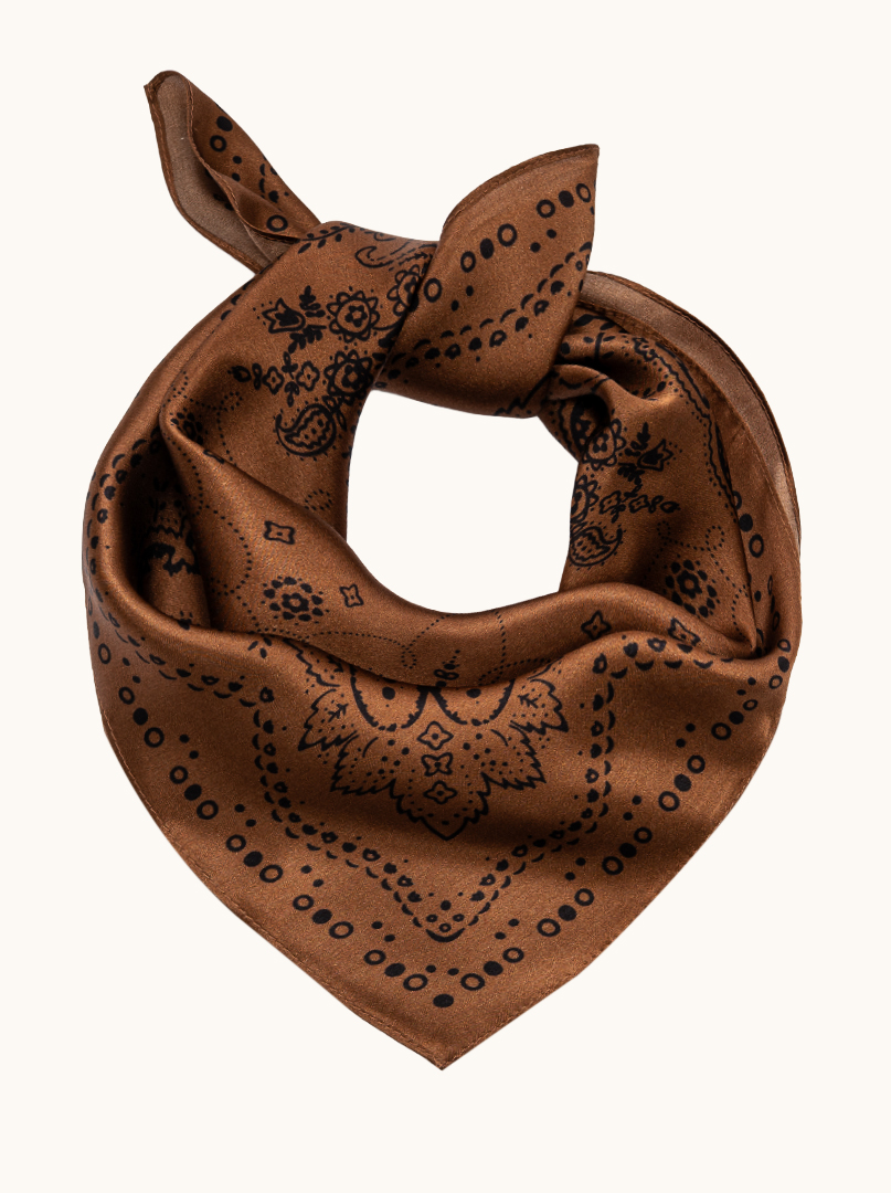Small women's silk scarf with herringbone pattern, 53 cm x 53 cm image 1
