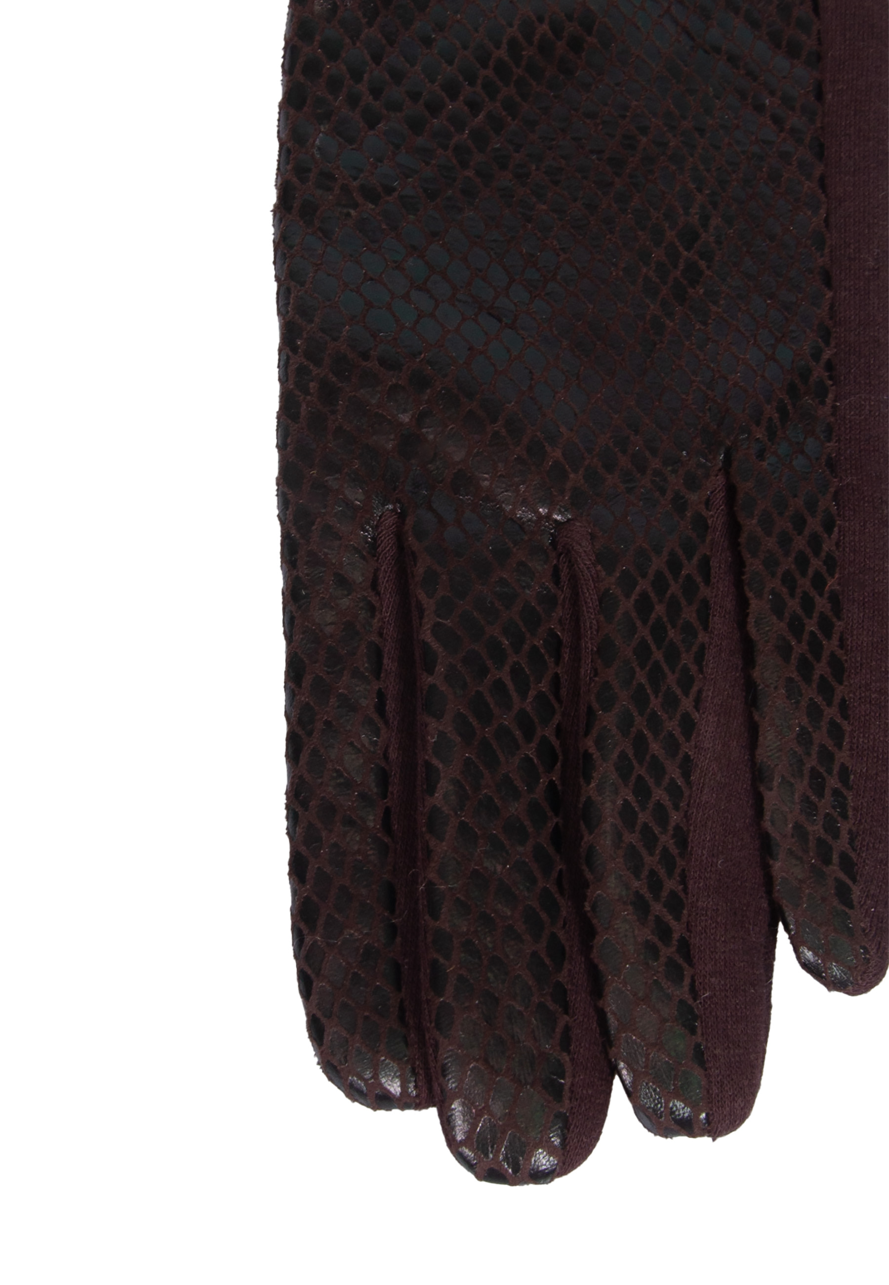 Dark brown gloves imitating snake skin image 4