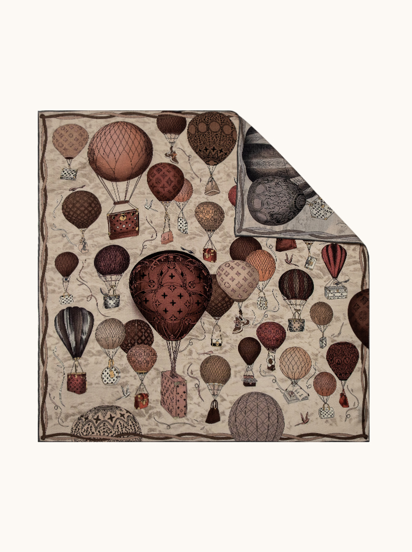Elegant large wool and silk scarf with a floral motif, 90 cm x 90 cm image 1