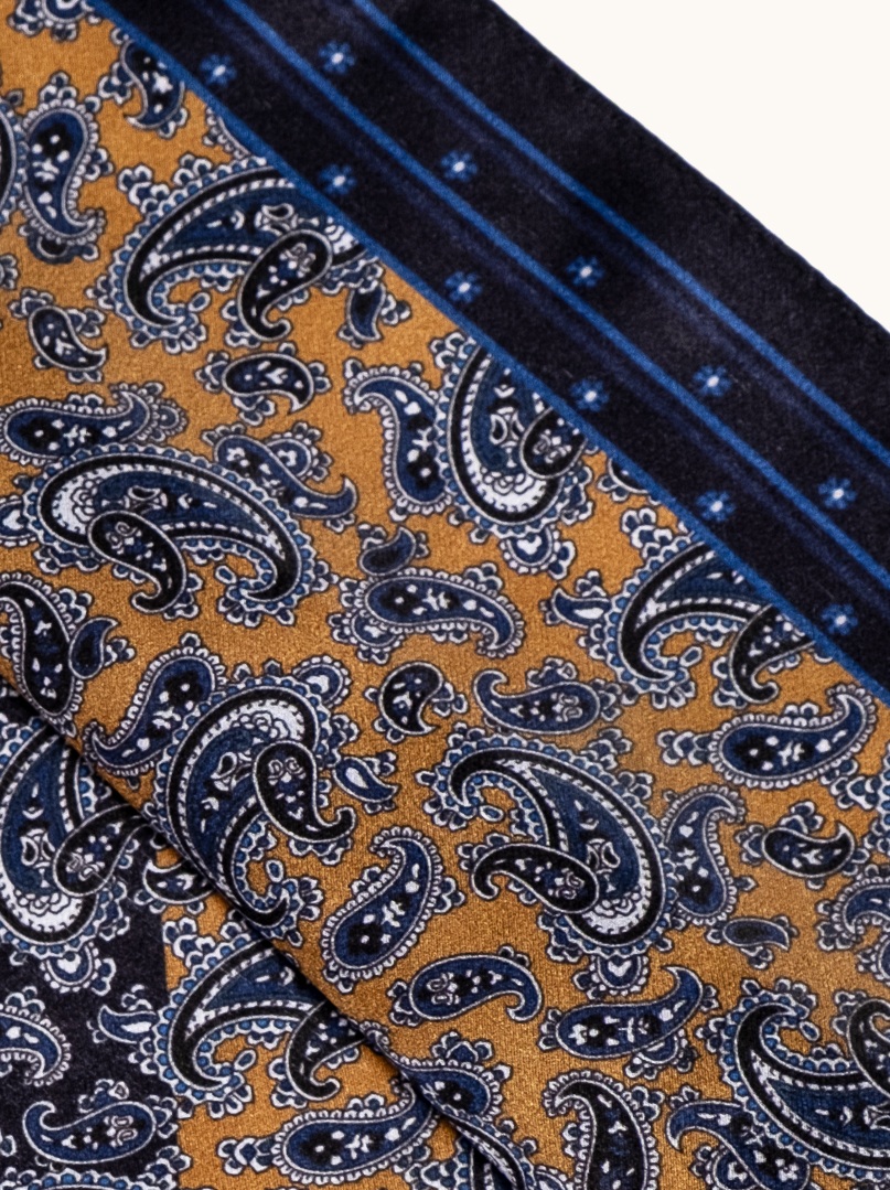 Small silk women's paisley scarf, 53 cm x 53 cm image 4