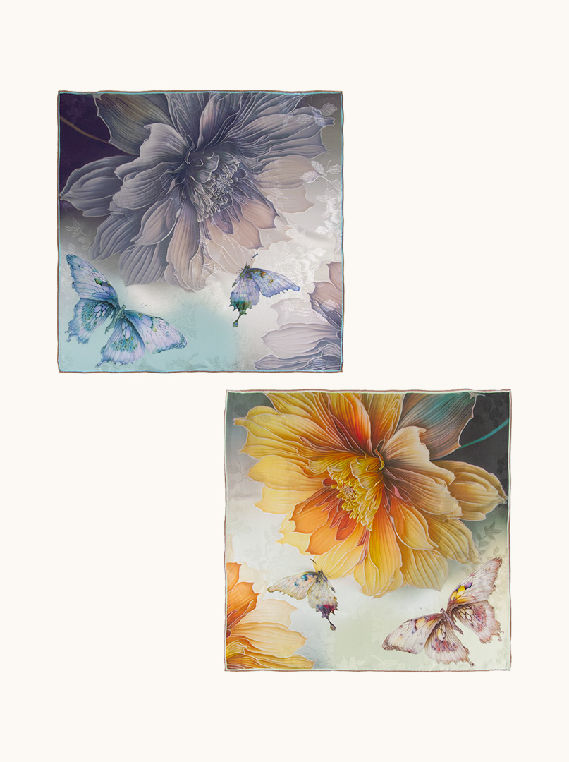Lotus Whisper silk scarf 68cm x 68cm image 2