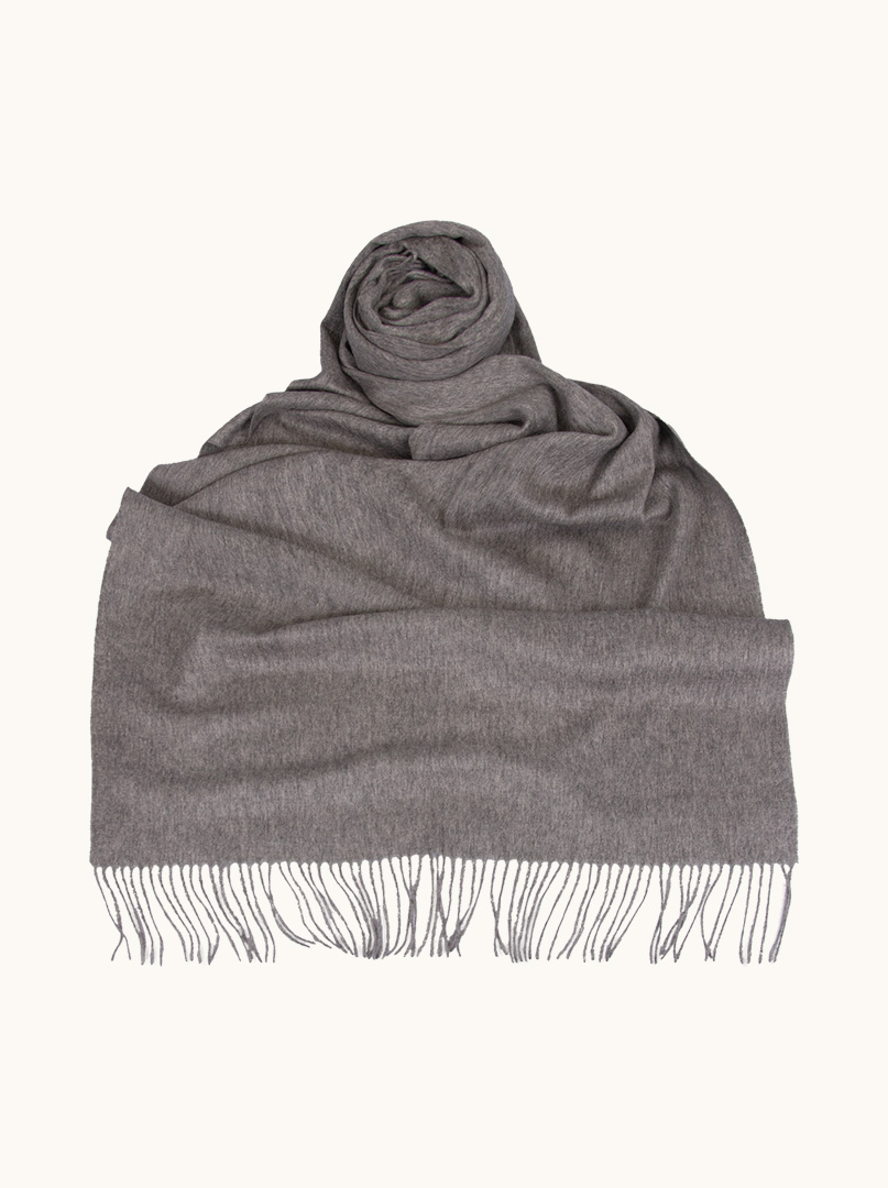 Scarf 100% wool warm grey 70 cm x 180 cm image 1