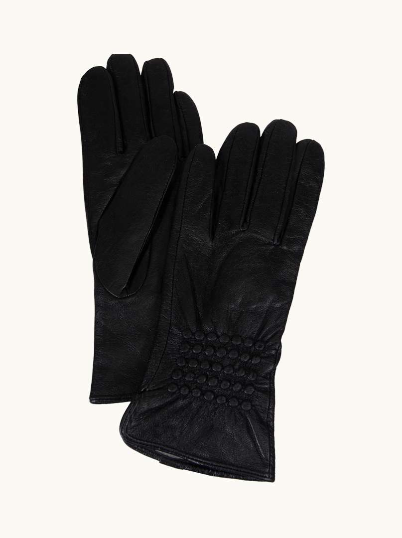 Black leather gloves image 1