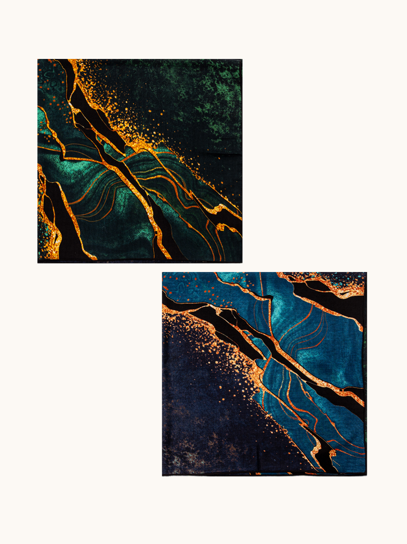 Wool and silk double sided shawl Touch of Luxury 105cm x105cm image 2