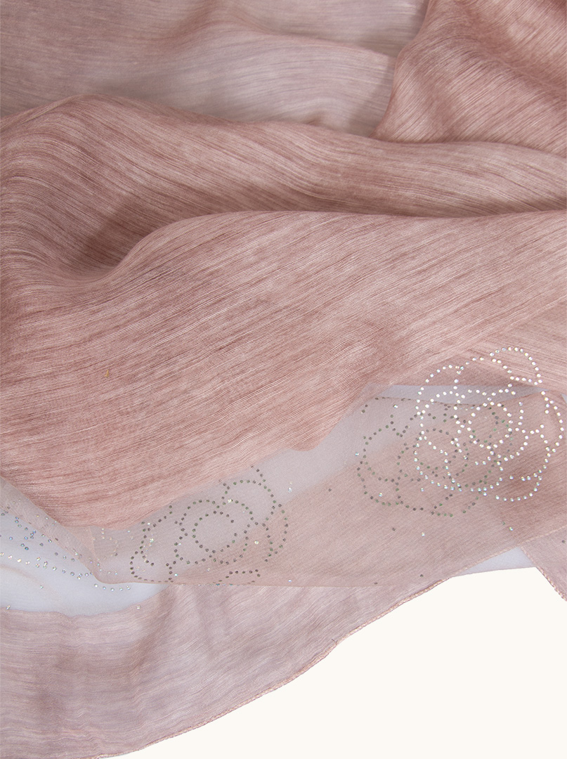 Evening silk scarf with decorative appliqué 90 cm x 180 cm image 4