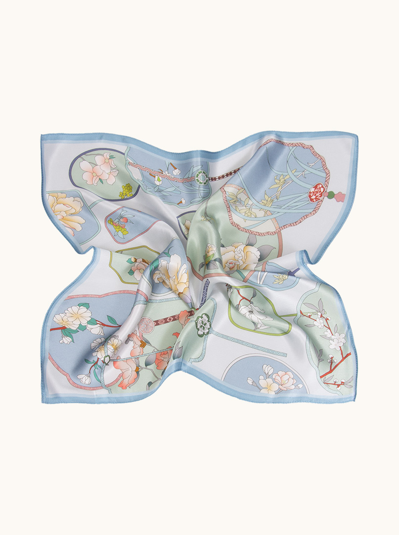 Blue silk gavroshka 53 cm x 53 cm image 3