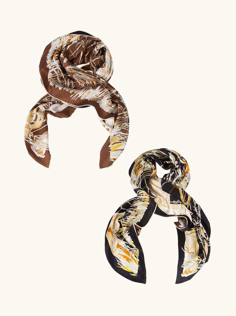 Exclusive double-sided silk scarf 110cm x 110cm PREMIUM image 4