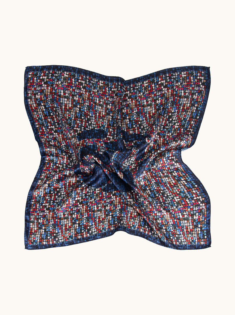 Silk scarf 70x70cm in navy blue shade image 3