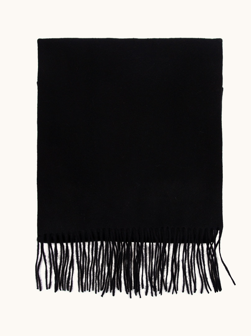 Scarf 100% wool black with tassels 70 cm x 180 cm image 4