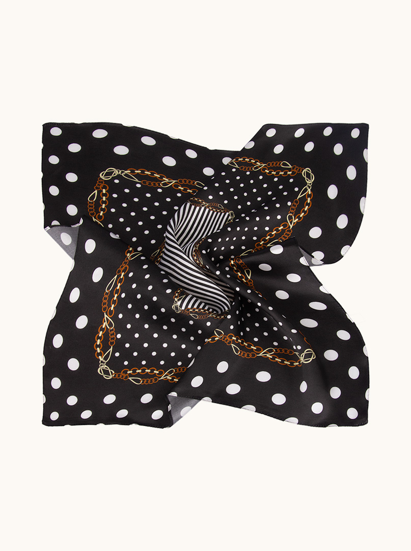 Small silk neckerchief gavroshka black pea 53x53 cm image 3