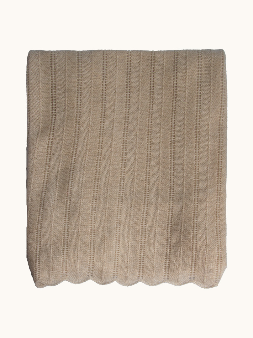 Exclusive cashmere brown with frill 50 cm x 220 cm PREMIUM  image 1