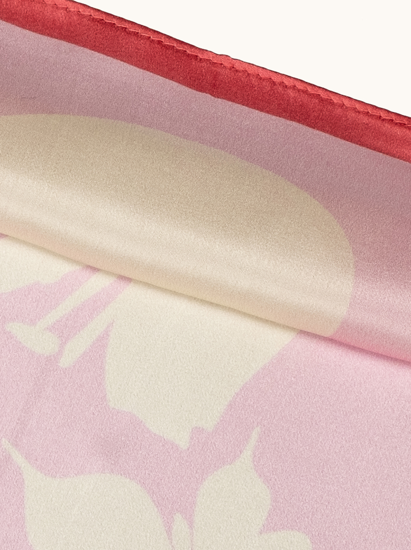 Small women's silk scarf with herringbone pattern, 53 cm x 53 cm image 3
