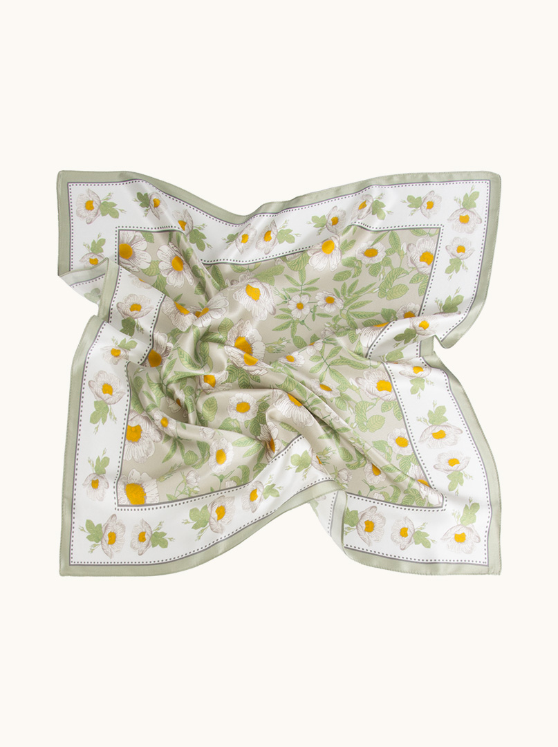 Silk scarf Meadow of Whispers 68cm x 68cm image 3