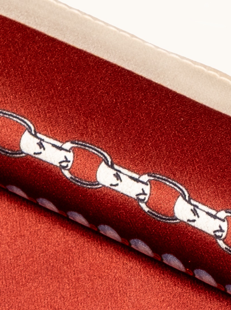 Small red silk scarf with ornament 53cm x53cm image 4