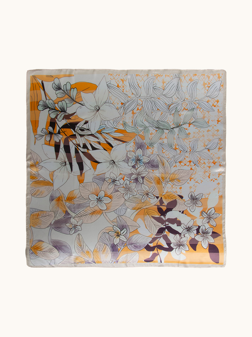 Large floral silk scarf 90cm x 90cm image 4