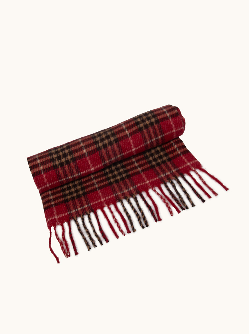 Red checkered scarf 40 cm x 180 cm PREMIUM image 2