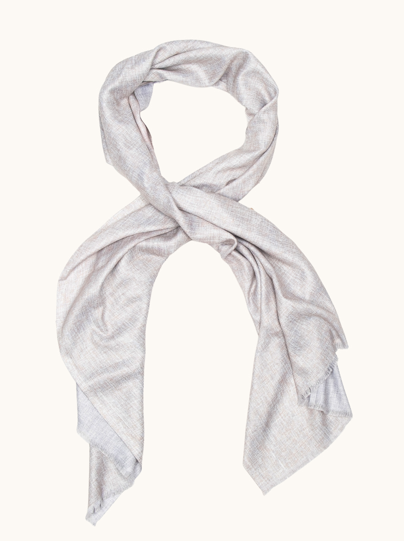 Wool scarf with viscose beige-grey 70cm x 190cm image 1