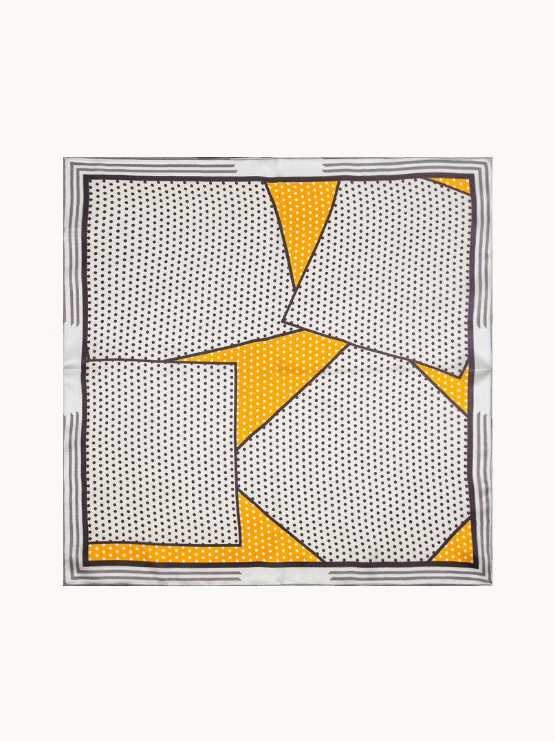 Small geometric dotted silk scarf 53cm x53cm image 2
