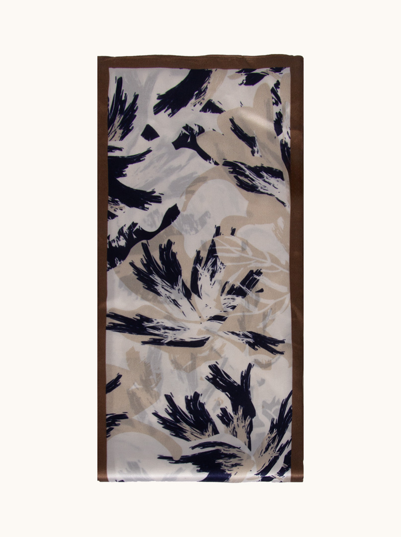 Double-sided scarf in floral pattern 16 cm x 145 cm PREMIUM image 3