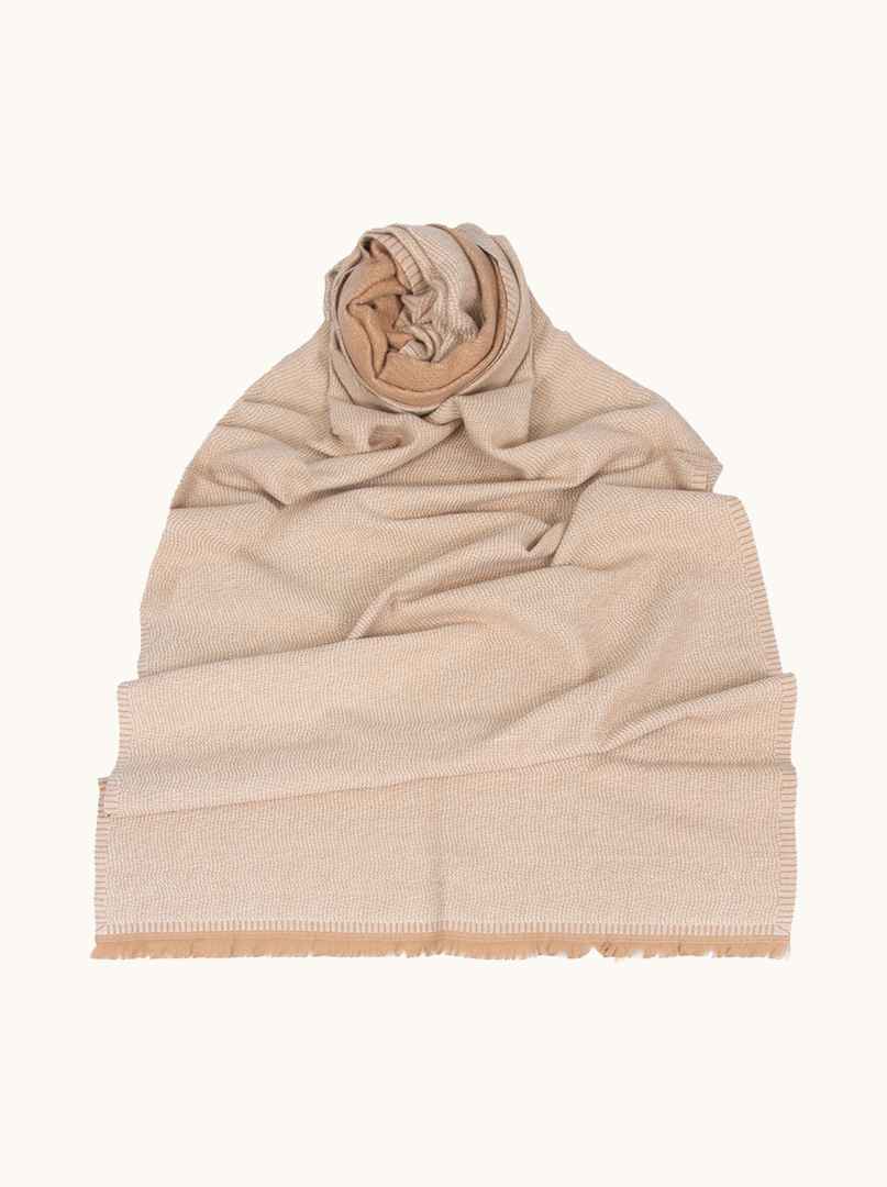 Warm shawl beige in delicate pattern 65 cm x 190 cm image 2