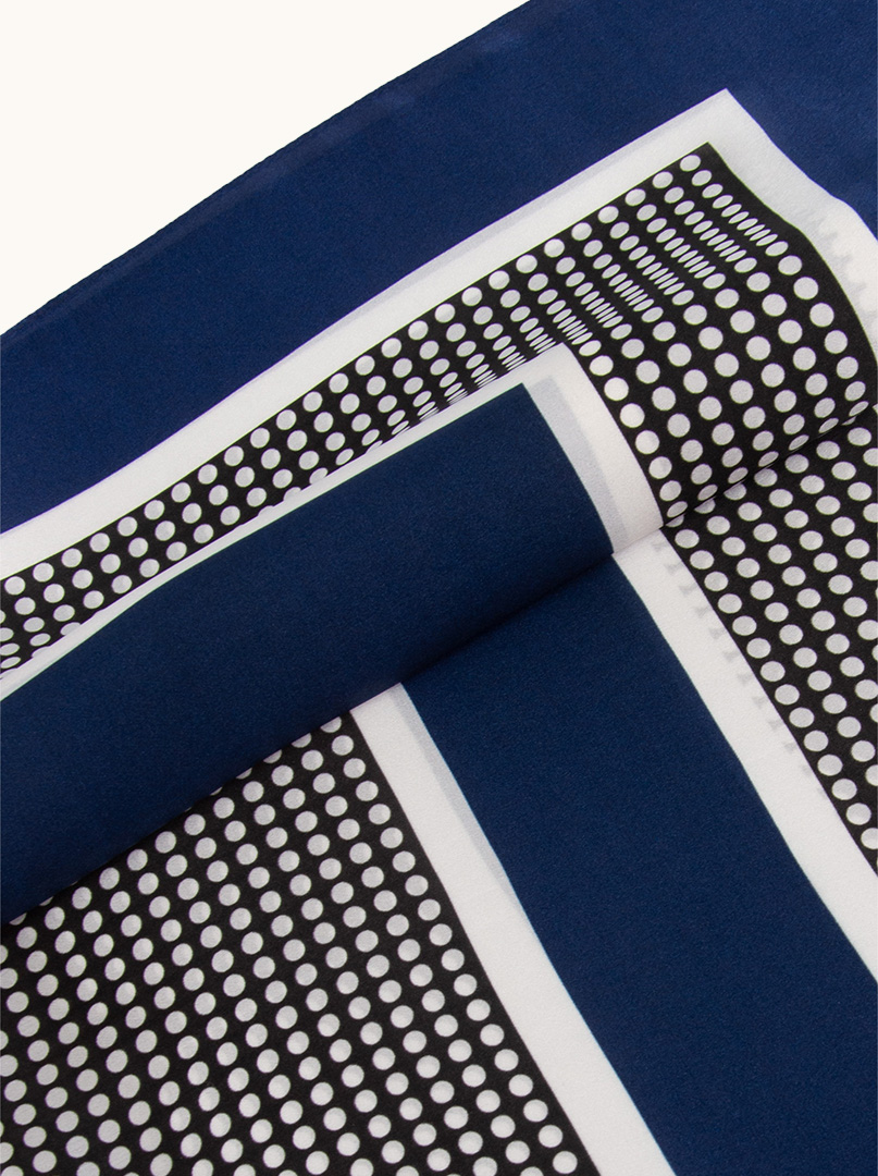 Silk scarf geometric classic 70cm x 70cm image 3