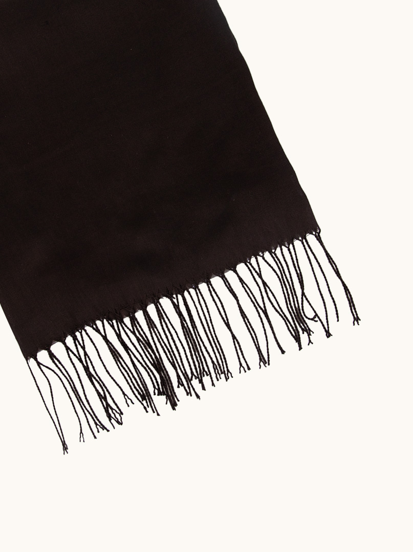 Chocolate viscose scarf with tassels 70 cm x 180 cm image 3