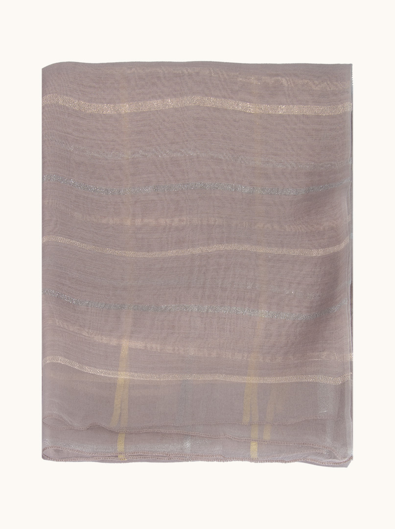 Evening scarf made of silk with shiny stripes image 2
