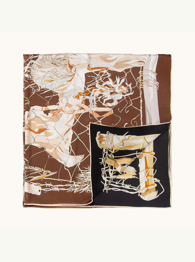 Exclusive double-sided silk scarf 110cm x 110cm PREMIUM image 1