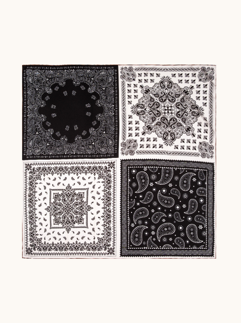 Large silk scarf with oriental pattern, 90 cm x 90 cm image 4