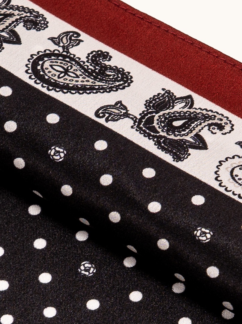 Small women's silk scarf with herringbone pattern, 53 cm x 53 cm image 4