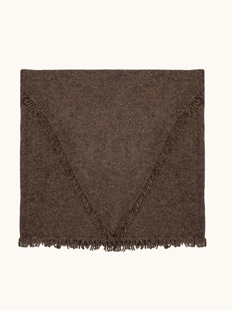 Fringed wool shawl BRUNA PREMIUM wool 100%. image 3