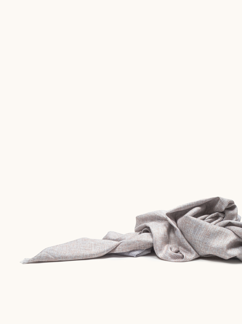 Wool scarf with viscose beige-grey 70cm x 190cm image 4