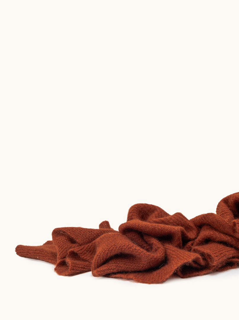 Exclusive cashmere shawl in copper color 50 cm x 220 cm PREMIUM image 3