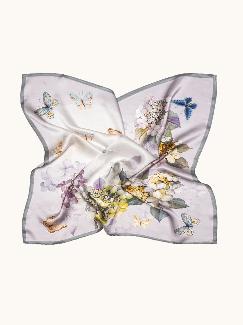 Medium romantic silk scarf 68cm x 68 cm image 3