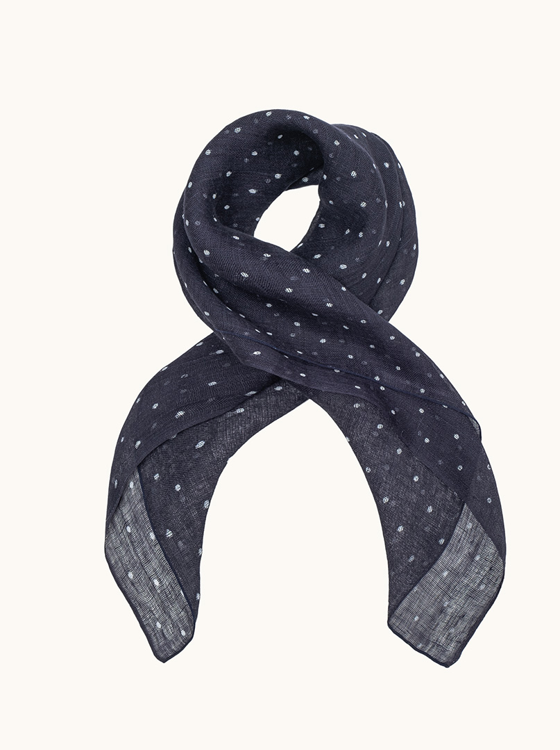 Light linen scarf with fringes, salmon, 55cm x 180cm image 2
