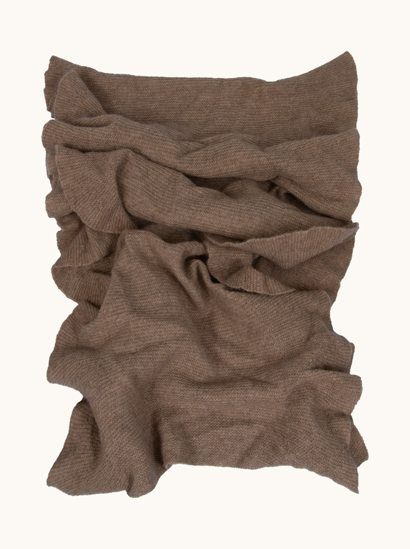 Exclusive cashmere brown with frill 50 cm x 220 cm PREMIUM image 4