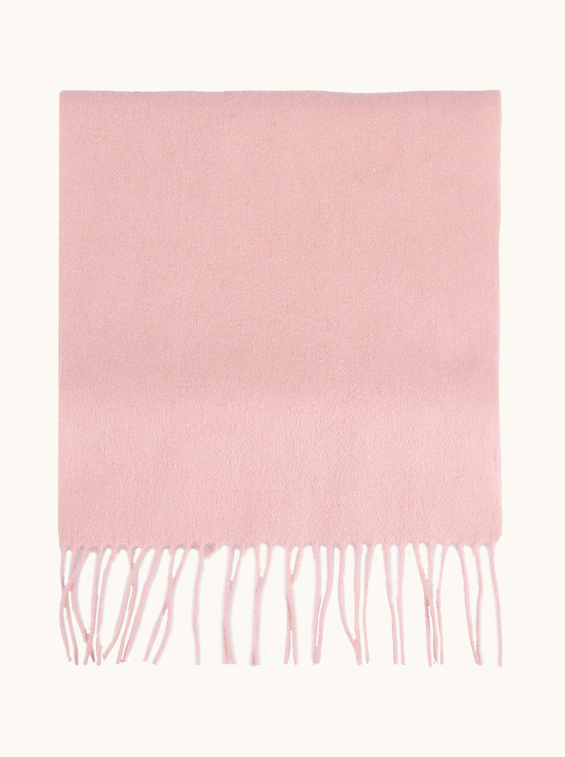 Pink scarf with tassels 70 cm x 180 cm 100% wool image 2